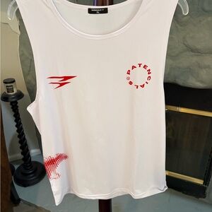 Men’s Patencial White and Red Tank Top Singlet